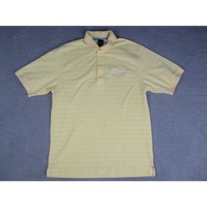 Page & Tuttle Golf Polo Shirt Mens Large Yellow‎ Striped Embroidered Yacht